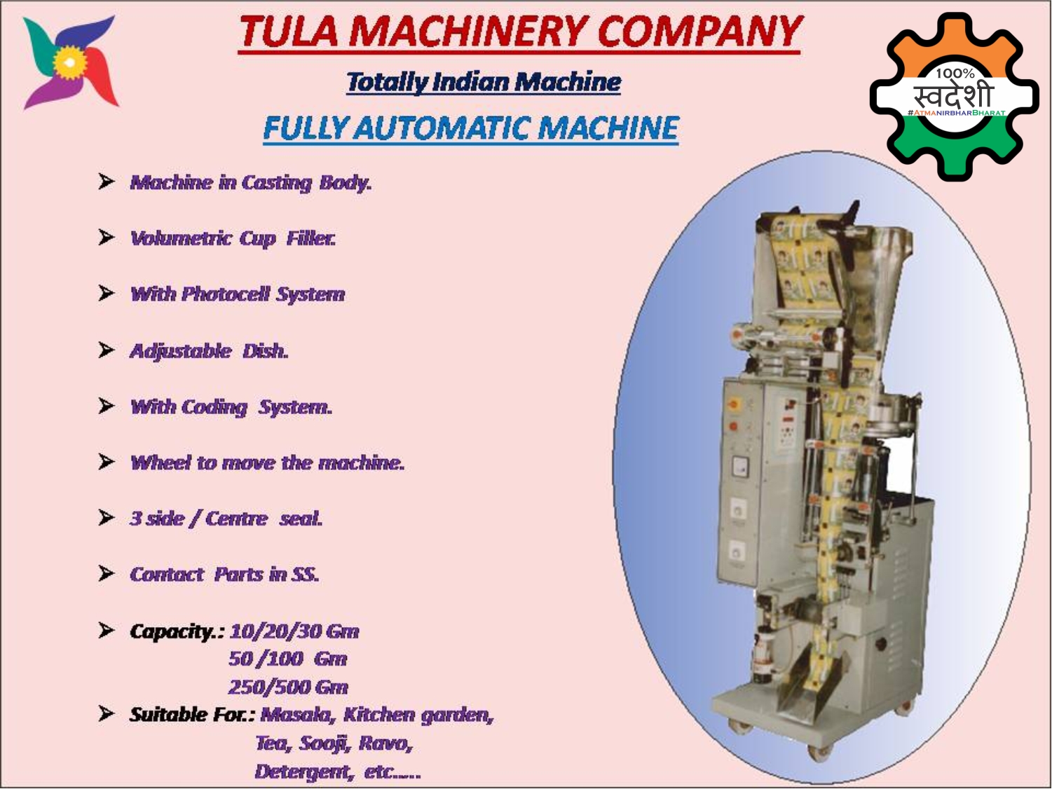 FULLY AUTOMATIC FILLING & SEALING MACHINE