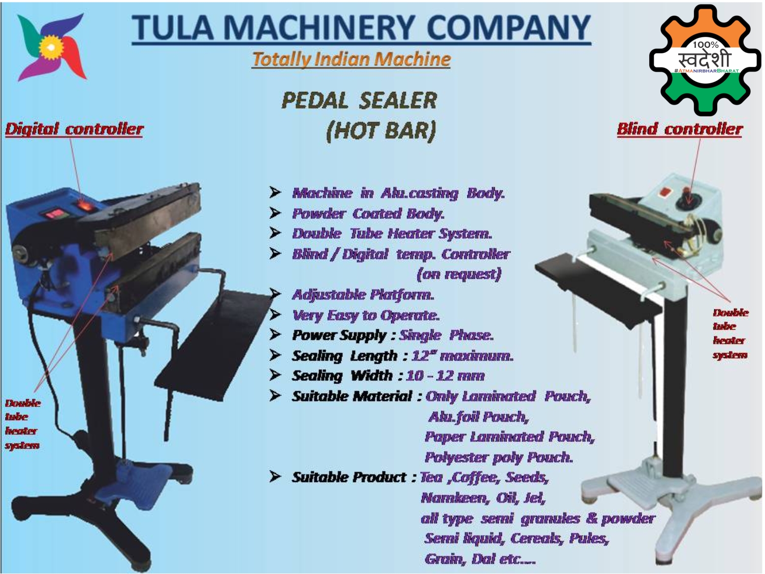 HOT BAR PEDAL SEALING MACHINE