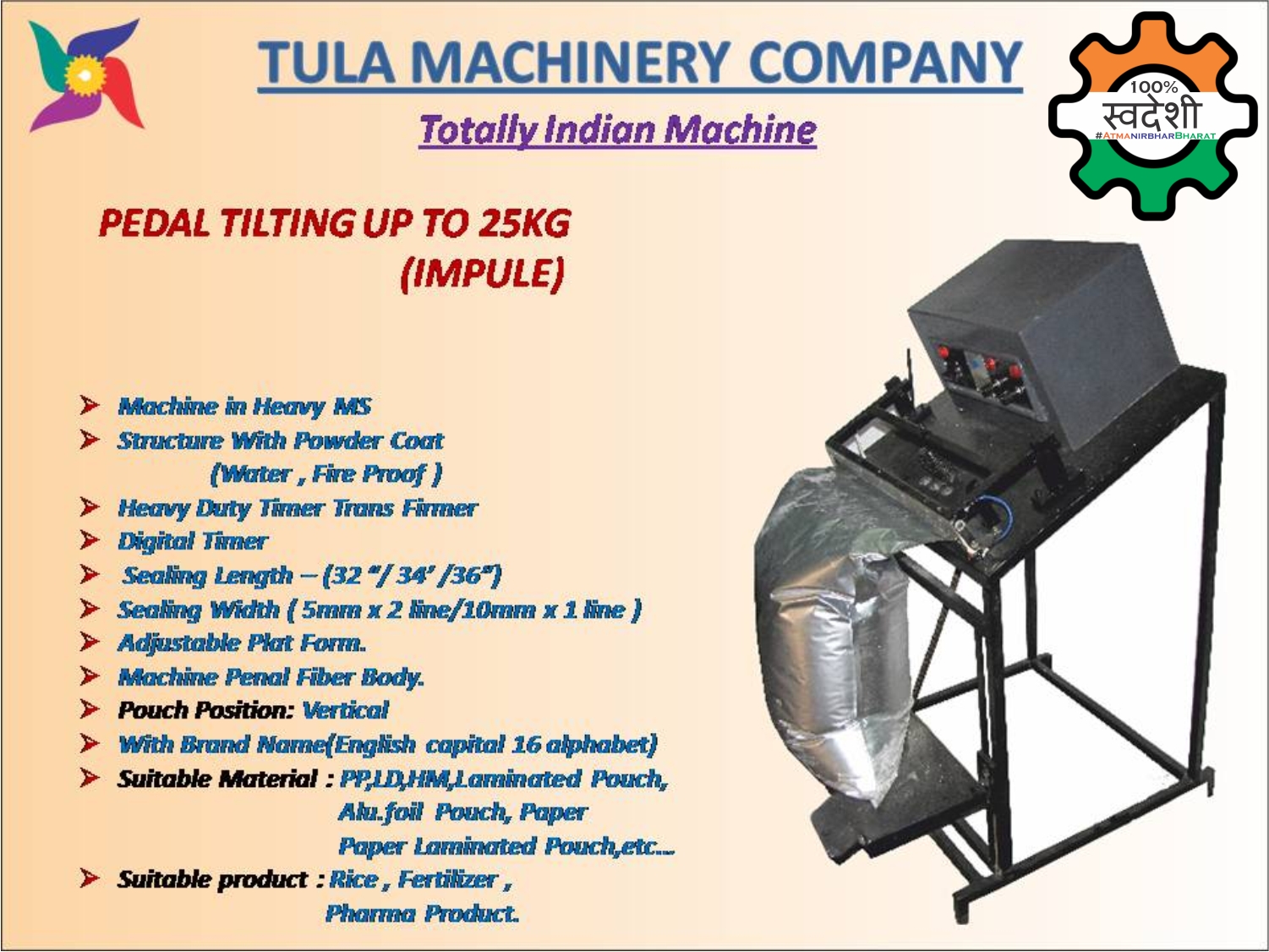 PEDAL SEALING MACHINE (TILTING)