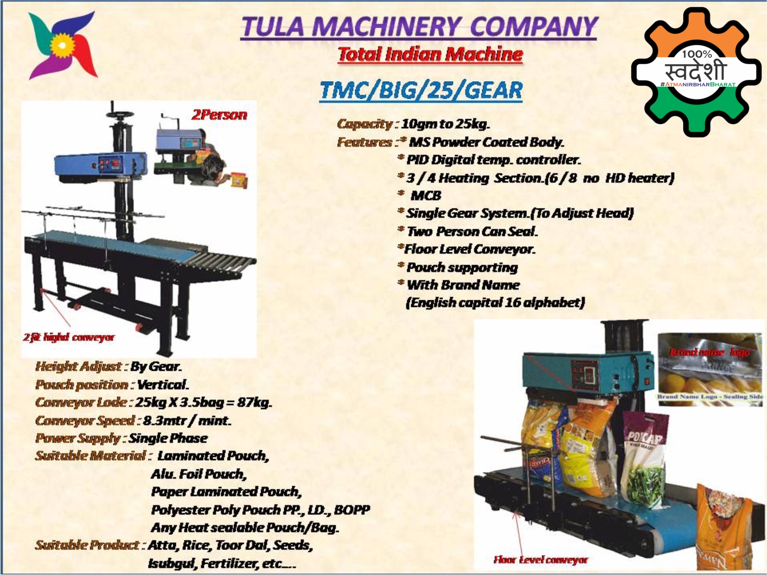 LAMINATED POUCH SEALING & PACKING MACHINE