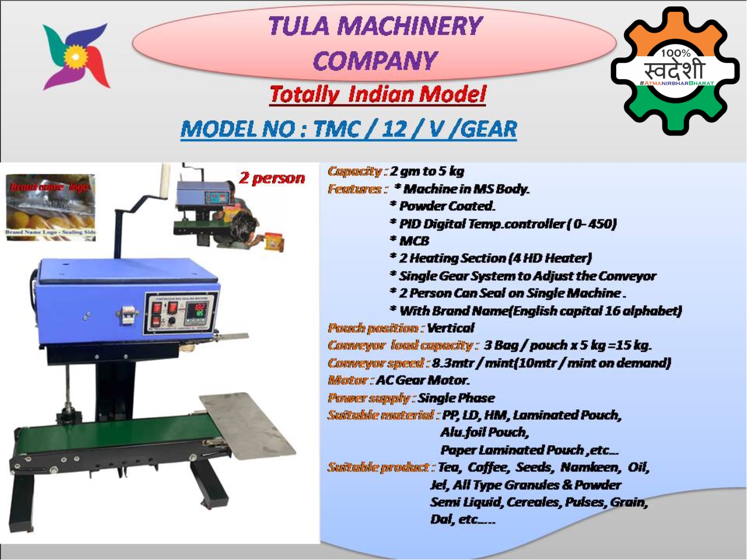 CONTINUOUS BAND SEALING MACHINE (VERTICAL)
